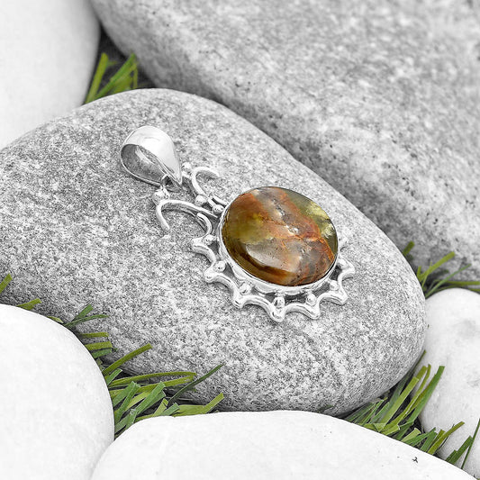 Natural Australian Prehnite Pendant P-1249 SDP129390