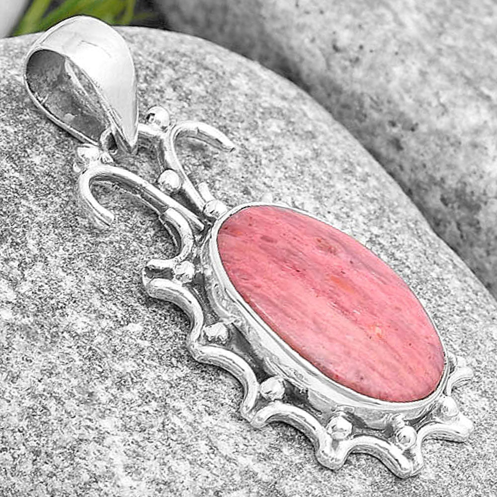 Natural Pink Tulip Quartz Pendant P-1249 SDP129402