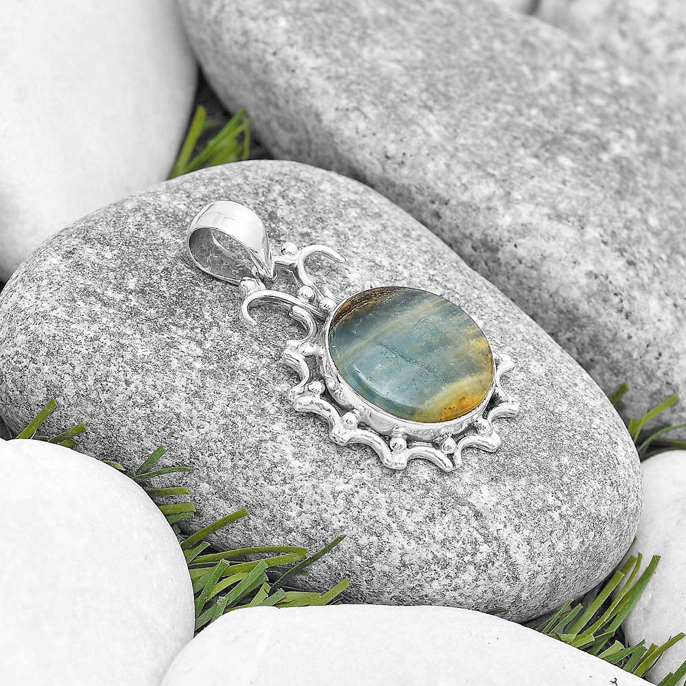 Natural Blue Aragonite Pendant P-1249 SDP129406