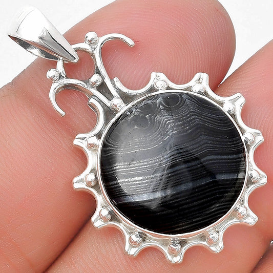 Crown Of Silver Psilomelane - Black Malachite Pendant P-1249 SDP129412