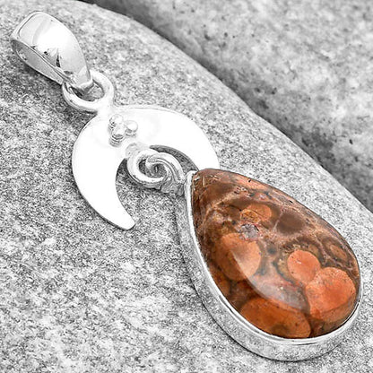 Crescent Moon - Natural Poppy Jasper Pendant P-1133 SDP129438