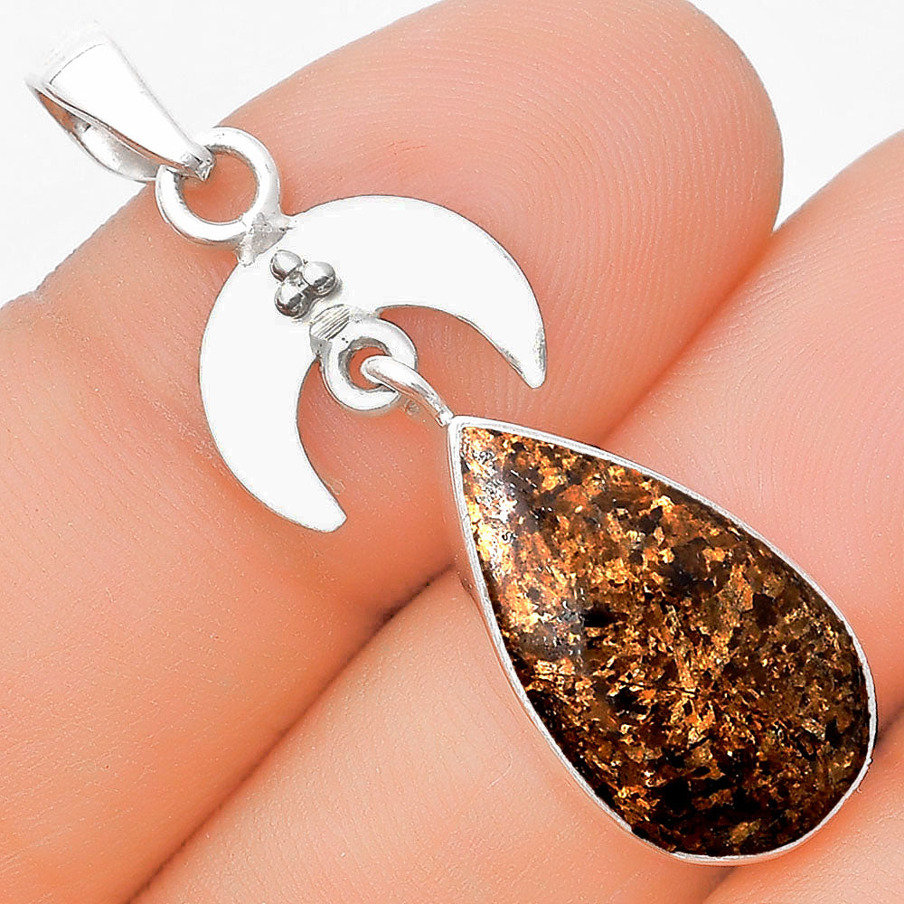 Crescent Moon - Natural Bronzite Pendant P-1133 SDP129442