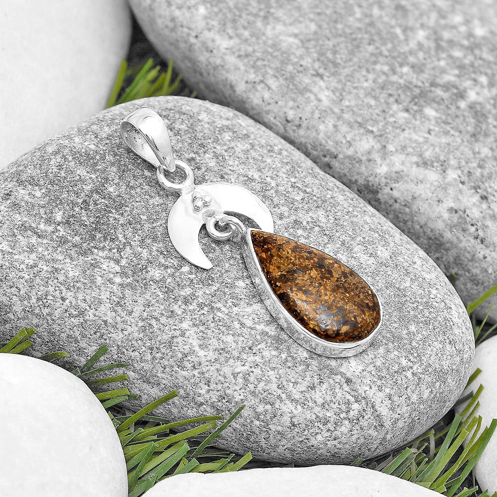 Crescent Moon - Natural Bronzite Pendant P-1133 SDP129442