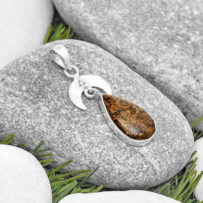 Crescent Moon - Natural Bronzite Pendant P-1133 SDP129442