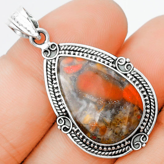 Natural Red Brecciated Jasper Pendant P-1040 SDP129489