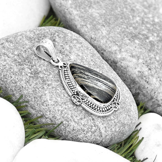 Natural Silver Leaf Obsidian Pendant P-1040 SDP129503
