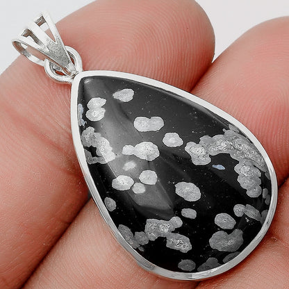 Natural Snow Flake Obsidian Pendant P-1002 SDP129562