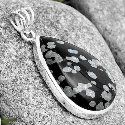 Natural Snow Flake Obsidian Pendant P-1002 SDP129562