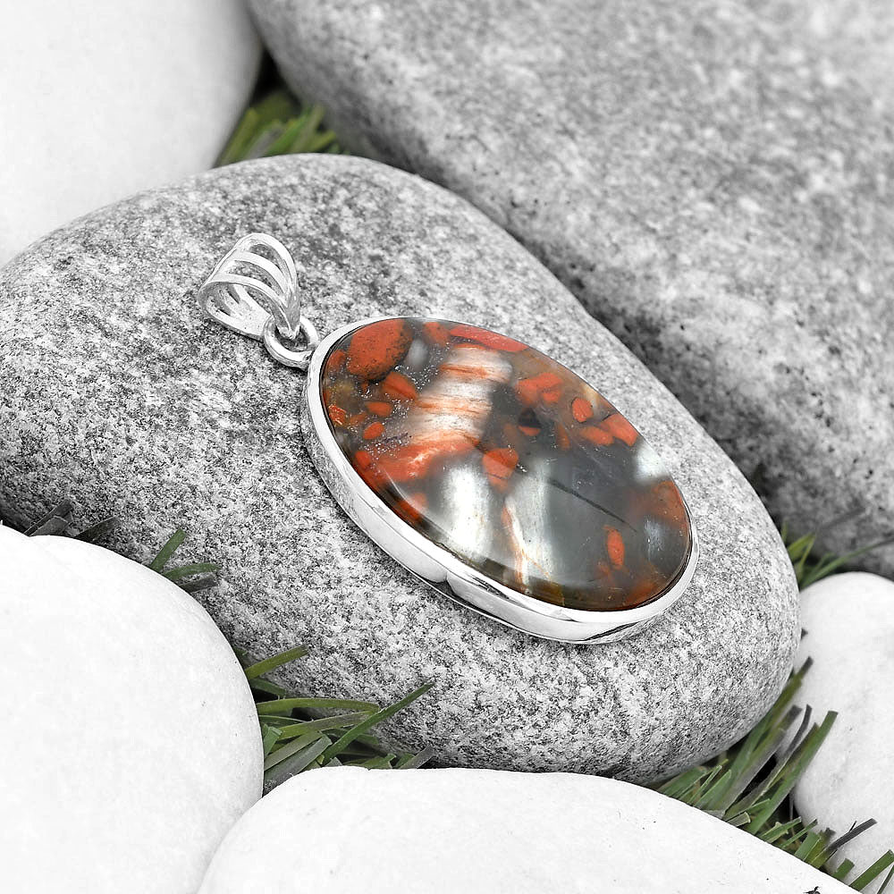 Natural Red Brecciated Jasper Pendant P-1002 SDP129587