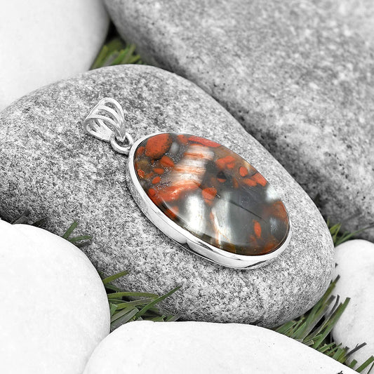 Natural Red Brecciated Jasper Pendant P-1002 SDP129587