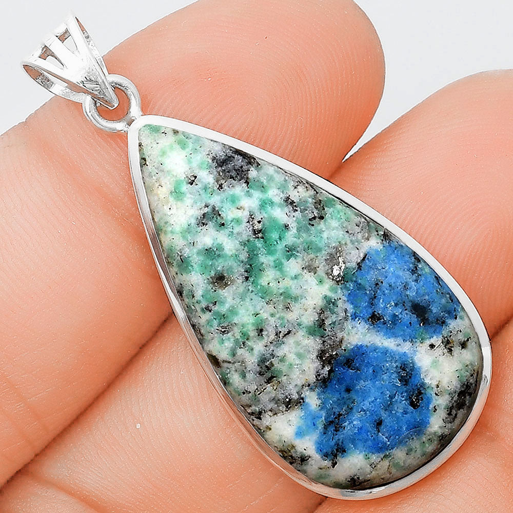 Natural K2 Blue - Azurite In Quartz Pendant P-1002 SDP129595