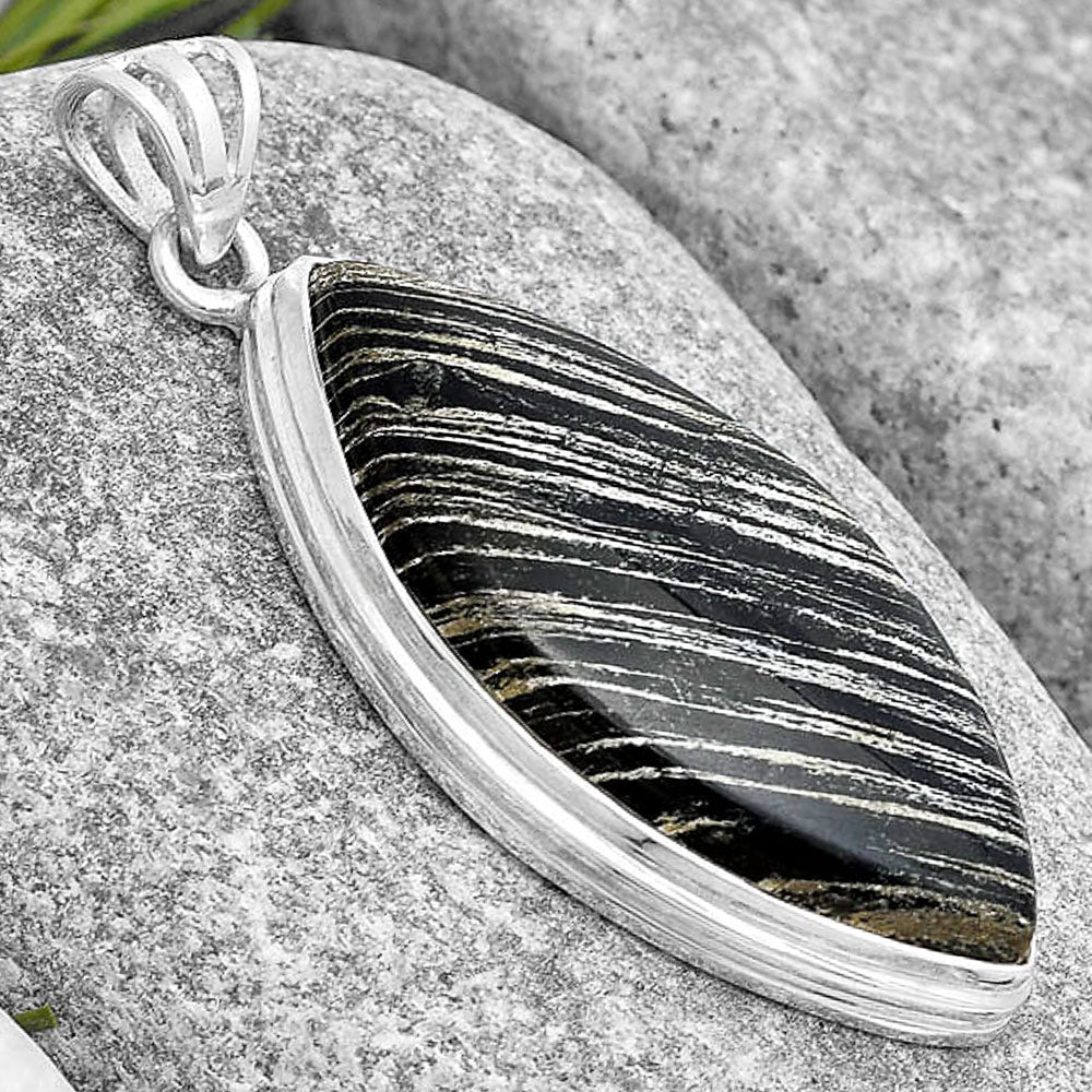 Natural Silver Leaf Obsidian Pendant P-1050 SDP129687