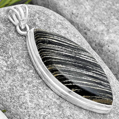 Natural Silver Leaf Obsidian Pendant P-1050 SDP129687