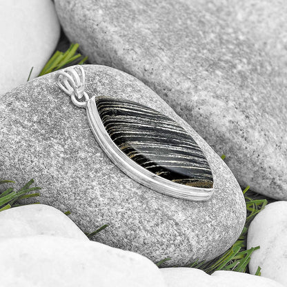 Natural Silver Leaf Obsidian Pendant P-1050 SDP129687