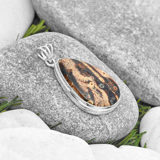 Natural Viper Skin Jasper Pendant P-1050 SDP129698