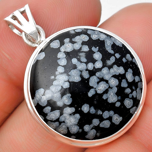 Natural Snow Flake Obsidian Pendant P-1050 SDP129749