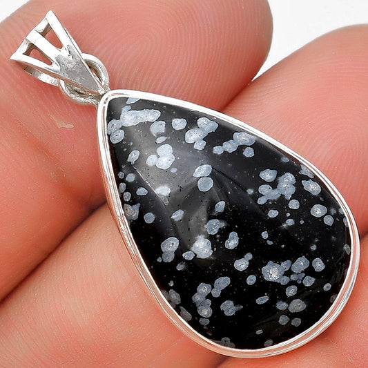 Natural Snow Flake Obsidian Pendant P-1050 SDP129778