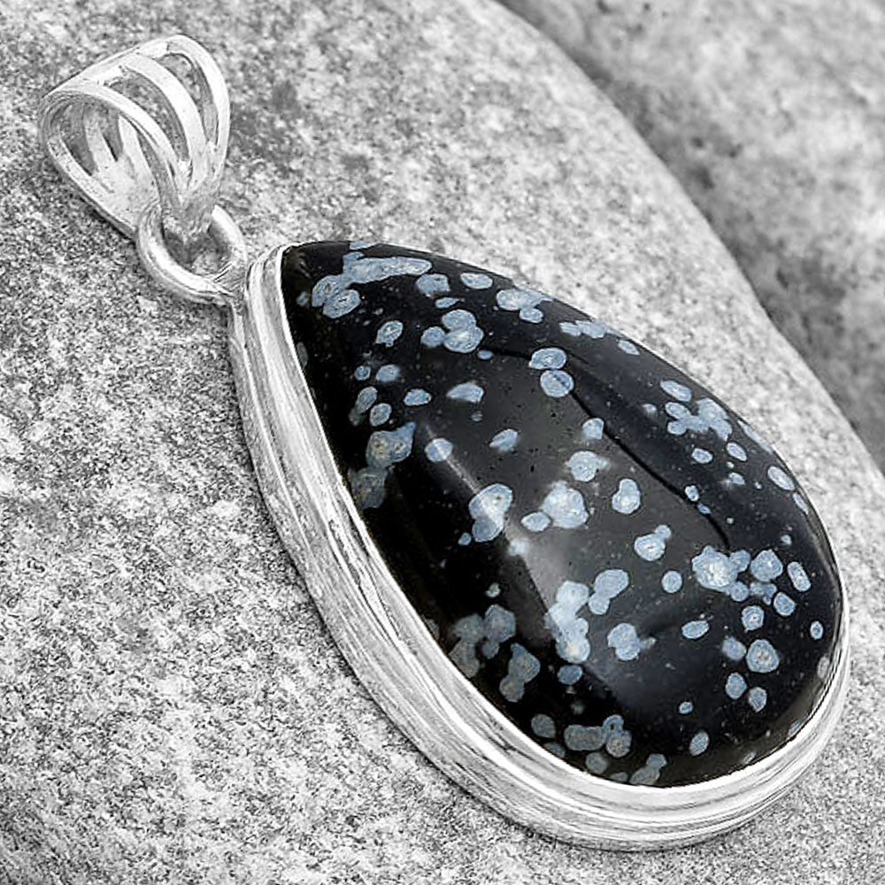 Natural Snow Flake Obsidian Pendant P-1050 SDP129778