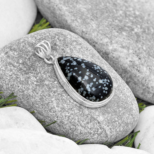 Natural Snow Flake Obsidian Pendant P-1050 SDP129778