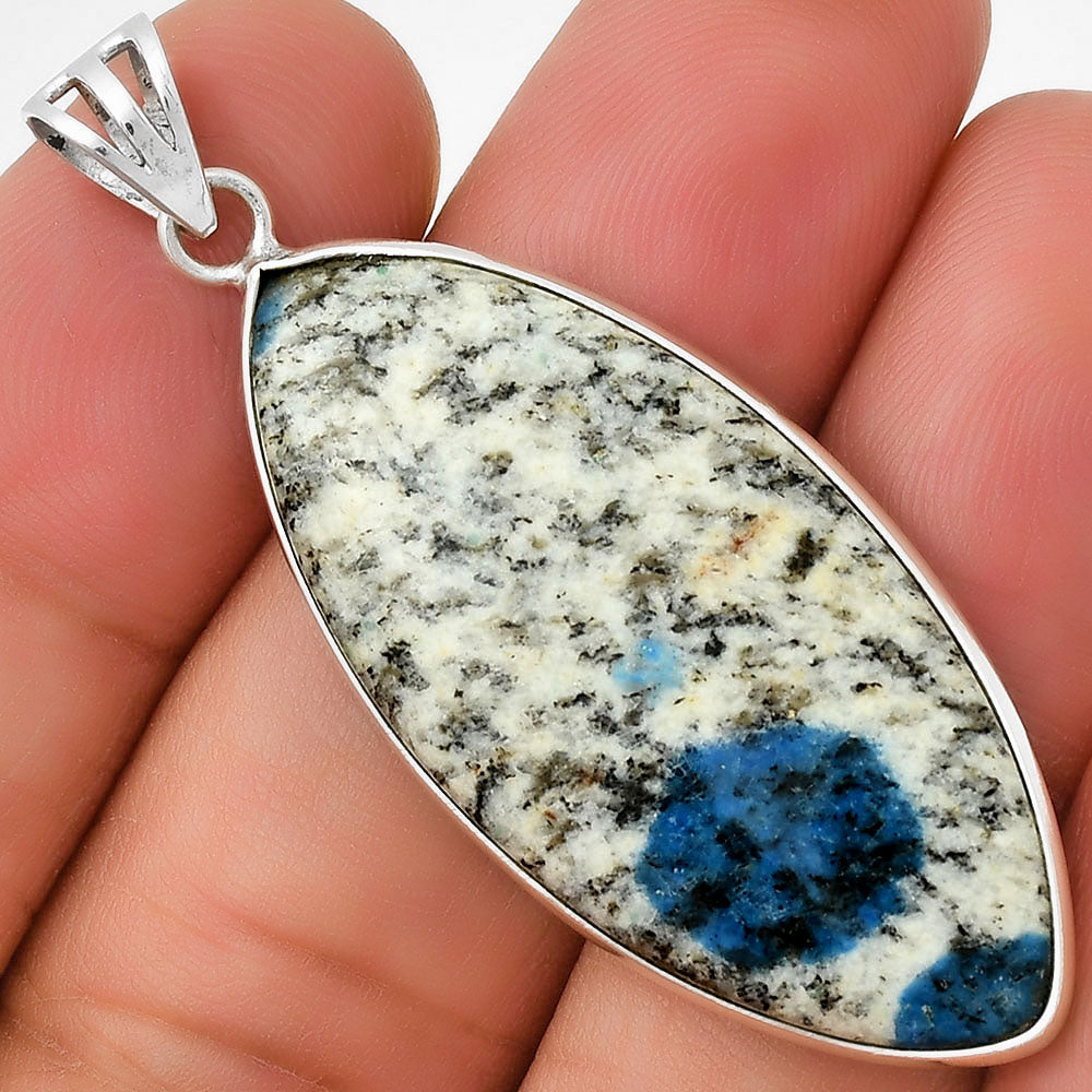 Natural K2 Blue - Azurite In Quartz Pendant P-1001 SDP129820