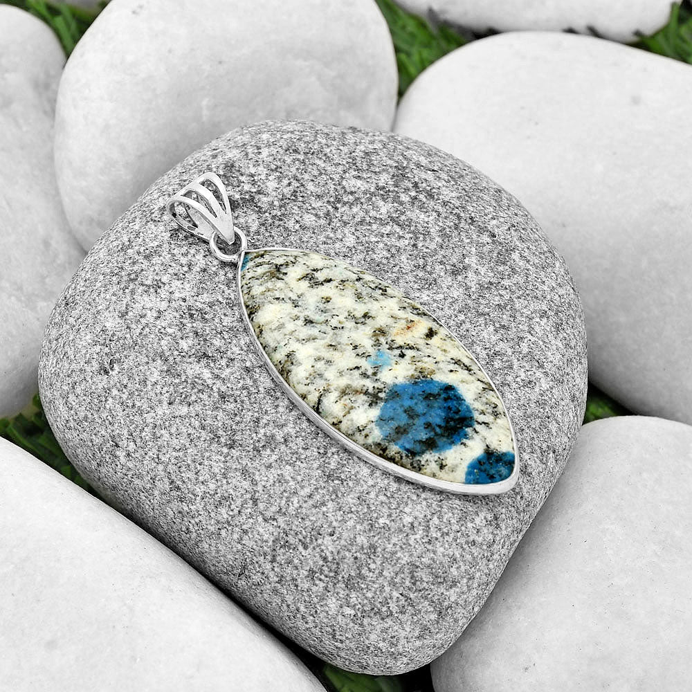 Natural K2 Blue - Azurite In Quartz Pendant P-1001 SDP129820