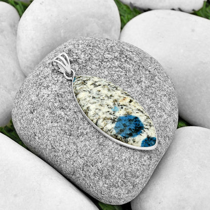 Natural K2 Blue - Azurite In Quartz Pendant P-1001 SDP129820