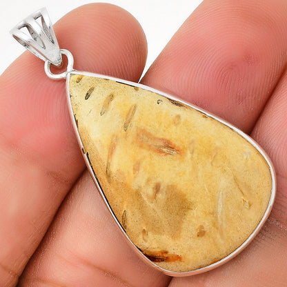Natural Palm Root Fossil Agate Pendant P-1001 SDP130103