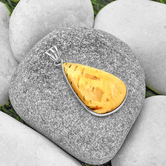 Natural Palm Root Fossil Agate Pendant P-1001 SDP130103