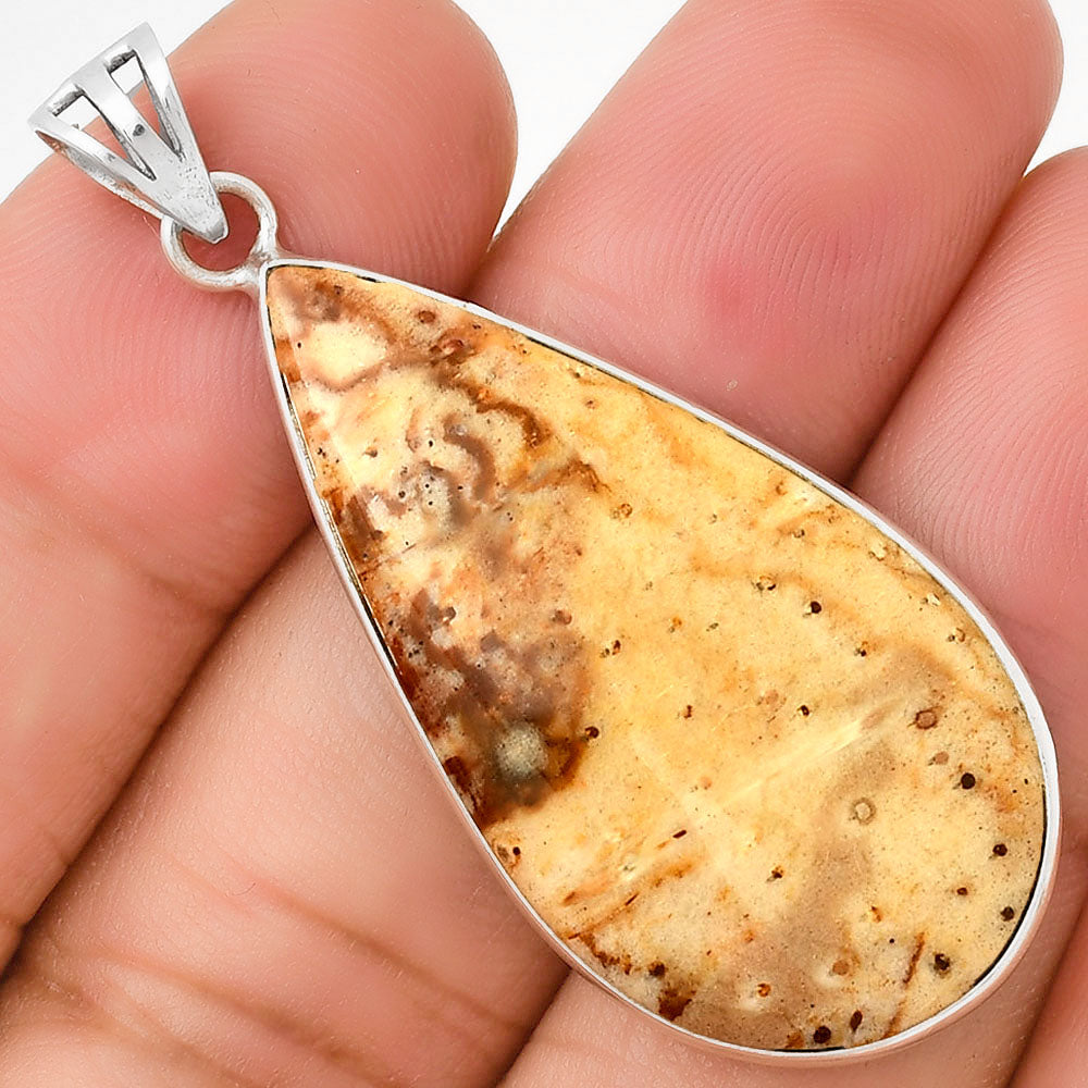Natural Palm Root Fossil Agate Pendant P-1001 SDP130202