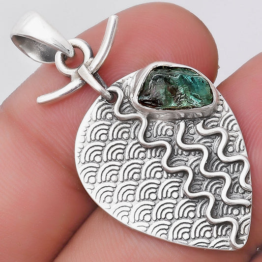 Natural Aqua Apatite Rough Madagascar Pendant P-1267 SDP130301