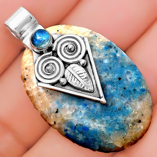 Owl - Cavansite - India & Labradorite Pendant P-1649 SDP130425