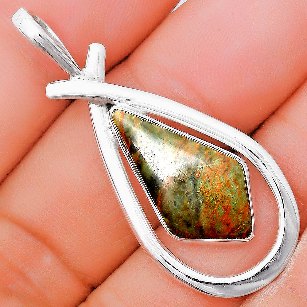 Natural Turkish Rainforest Chrysocolla Pendant P-1314 SDP130539