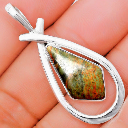 Natural Turkish Rainforest Chrysocolla Pendant P-1314 SDP130539