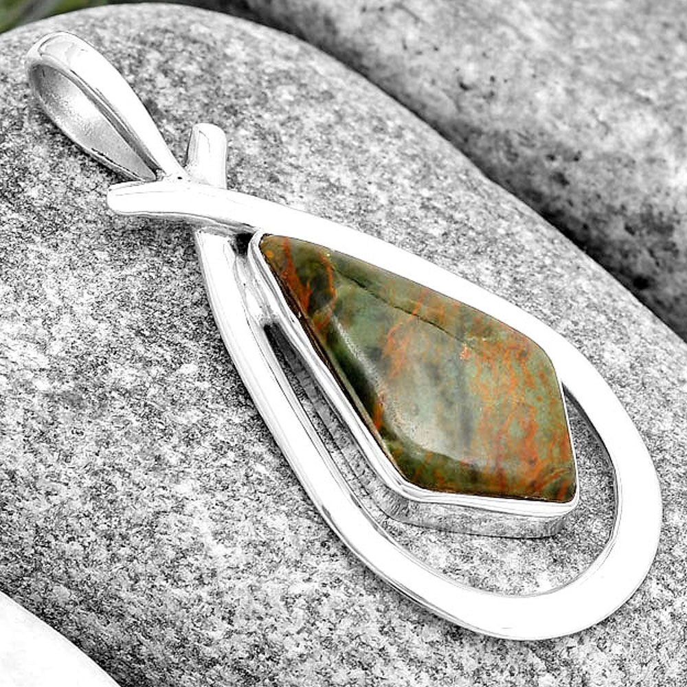 Natural Turkish Rainforest Chrysocolla Pendant P-1314 SDP130539