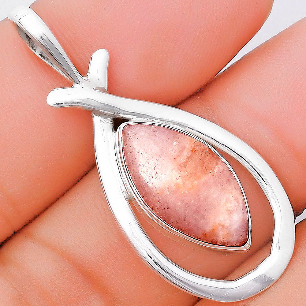 Natural Pink Scolecite Pendant P-1314 SDP130546