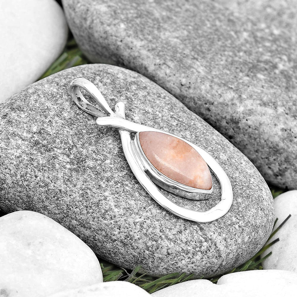 Natural Pink Scolecite Pendant P-1314 SDP130546