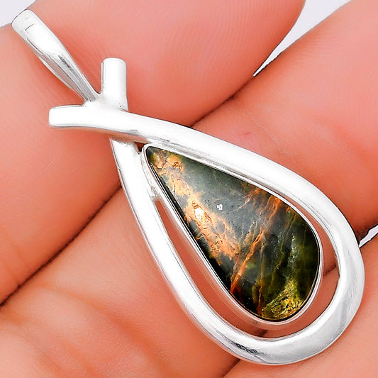 Natural Turkish Rainforest Chrysocolla Pendant P-1314 SDP130558