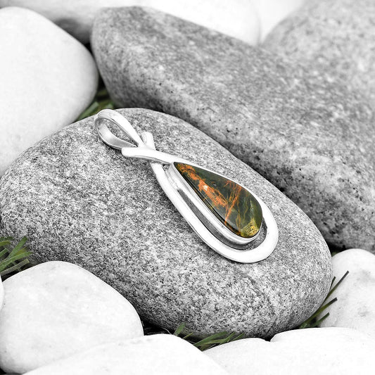 Natural Turkish Rainforest Chrysocolla Pendant P-1314 SDP130558