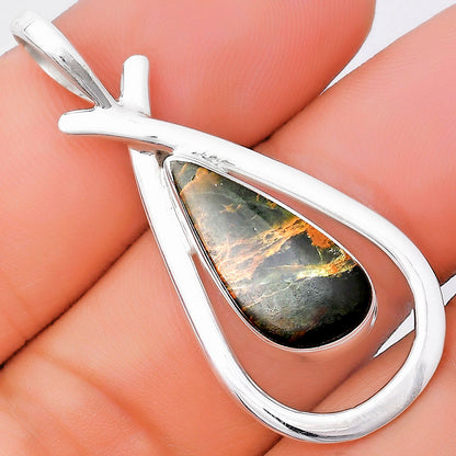 Natural Turkish Rainforest Chrysocolla Pendant P-1314 SDP130559