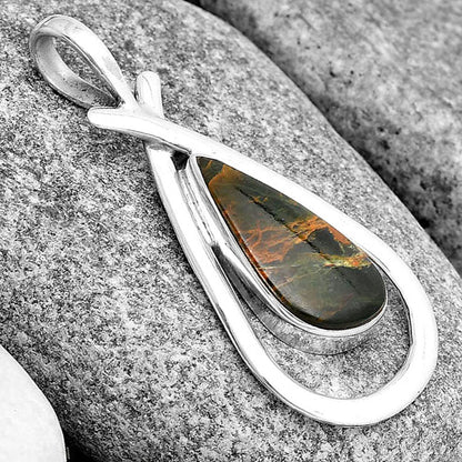 Natural Turkish Rainforest Chrysocolla Pendant P-1314 SDP130559