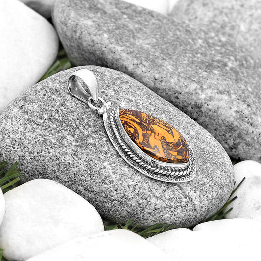 Natural Coquina Fossil Jasper - India Pendant P-1181 SDP130569