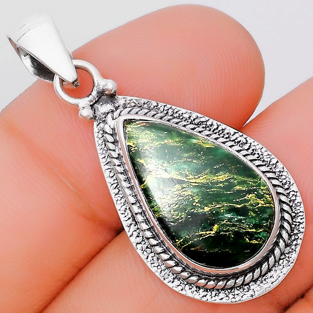 Natural Green Fuchsite Pendant P-1181 SDP130591