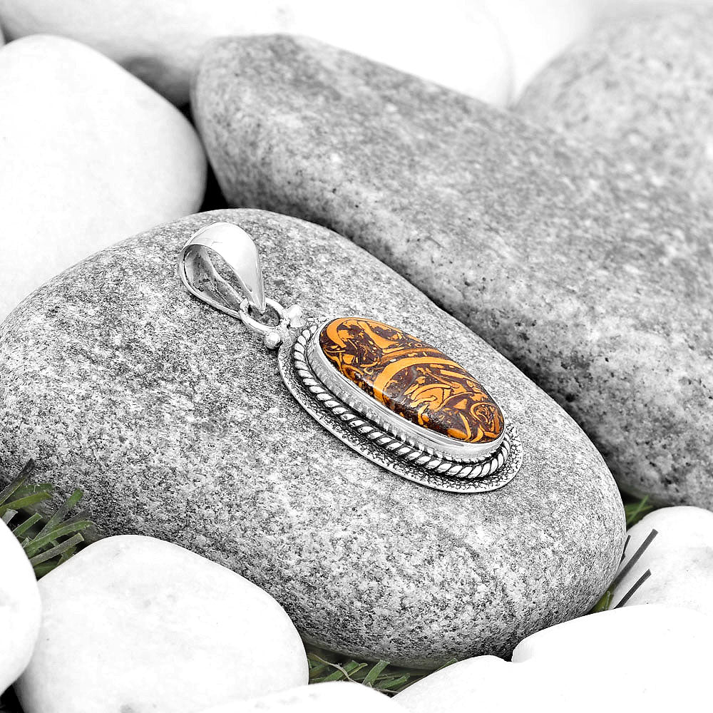 Natural Coquina Fossil Jasper - India Pendant P-1181 SDP130595