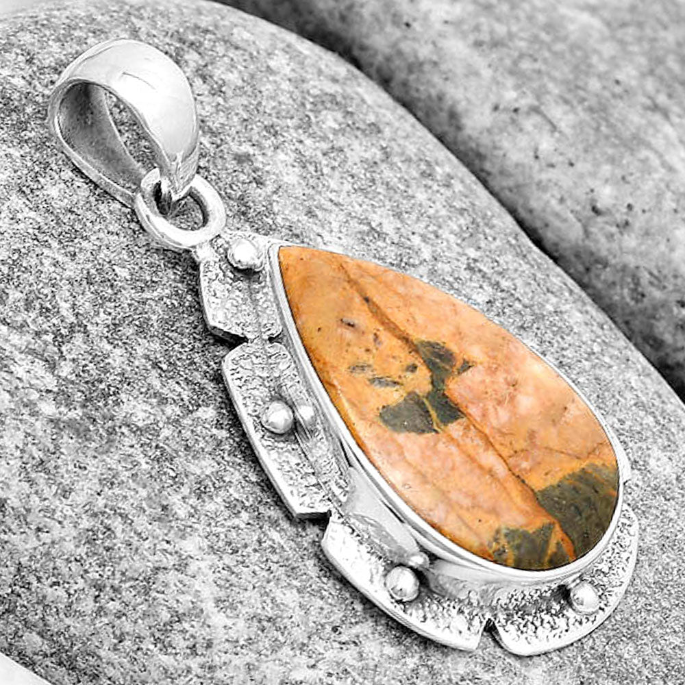 Natural Moroccan Yellow Jacket Jasper Pendant P-1485 SDP130690