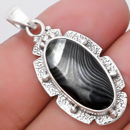 Crown Of Silver Psilomelane - Black Malachite Pendant P-1485 SDP130692