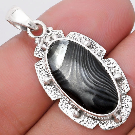 Crown Of Silver Psilomelane - Black Malachite Pendant P-1485 SDP130692