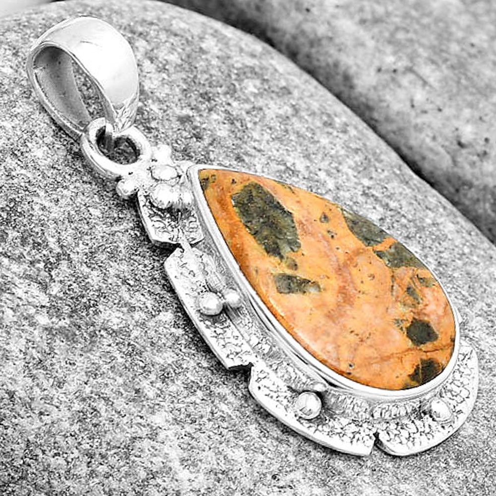 Natural Moroccan Yellow Jacket Jasper Pendant P-1485 SDP130693