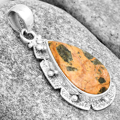 Natural Moroccan Yellow Jacket Jasper Pendant P-1485 SDP130693