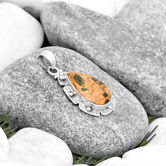 Natural Moroccan Yellow Jacket Jasper Pendant P-1485 SDP130693