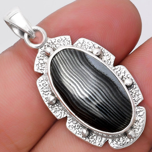 Crown Of Silver Psilomelane - Black Malachite Pendant P-1485 SDP130700